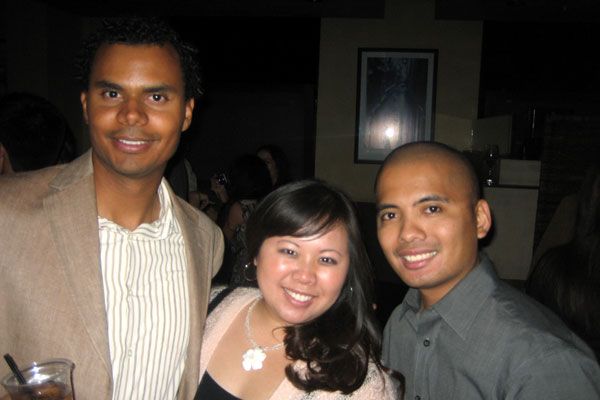 Taking a pic with fellow high school classmates Sarina and Adam at our 10-year reunion in Pasadena, CA...on October 25, 2008.