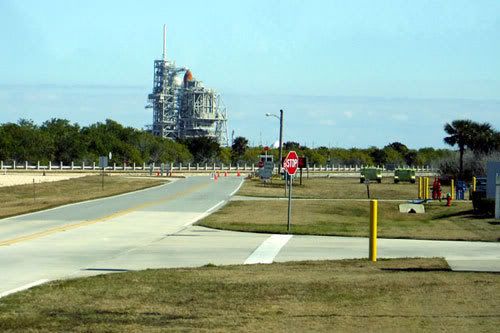 Space shuttle Discovery at Launch Complex 39A.