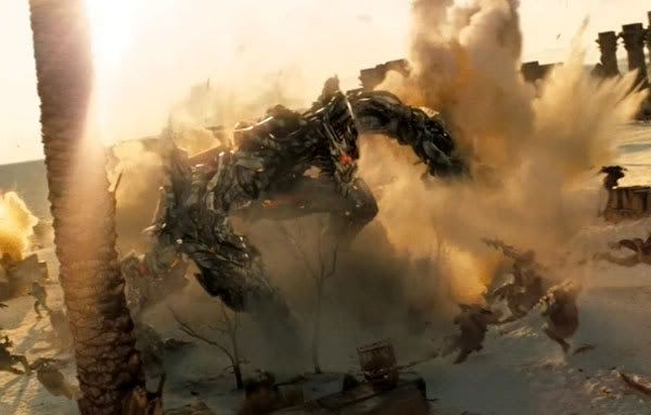 The Fallen confronts a squad of soldiers in TRANSFORMERS: REVENGE OF THE FALLEN.