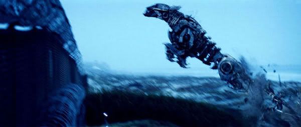 Ravage, one of Soundwave's minions, leaps from the ground.