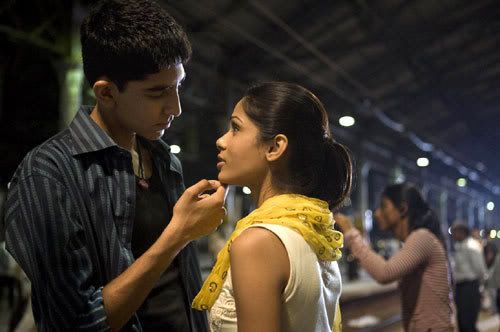 Jamal finally reunites with Latika (Freida Pinto) in SLUMDOG MILLIONAIRE.