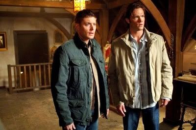 Dean and Sam Winchester confront evil in SUPERNATURAL.
