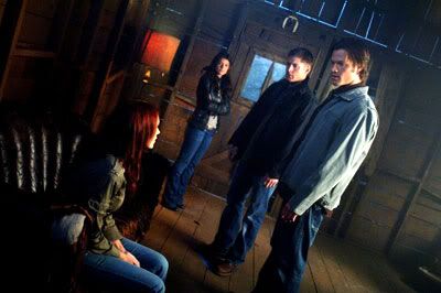 Sam, Dean and the demon named Ruby confront Anna, a fallen angel.