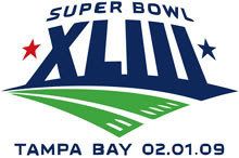 The logo for Super Bowl XLIII in Tampa Bay, Florida.
