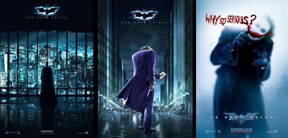 Theatrical posters for THE DARK KNIGHT.