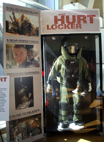 A bomb suit used in The HURT LOCKER that was on display at ArcLight Cinemas in Hollywood last June.