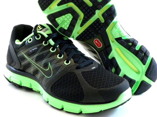 lime green and black nike sneakers