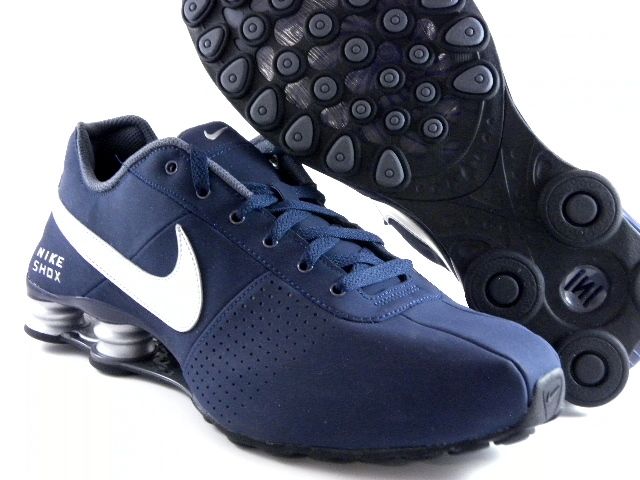 blue and silver nike shox