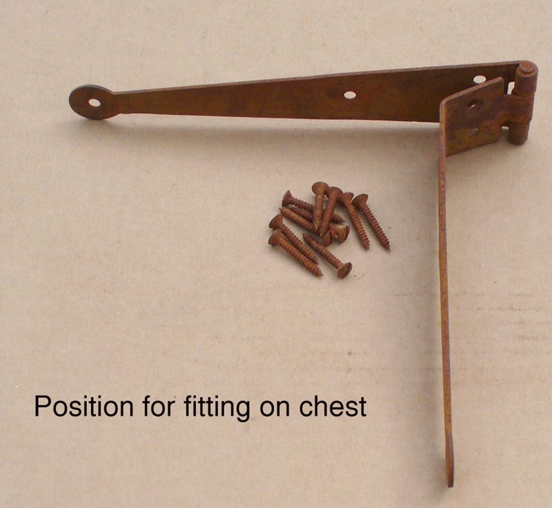 RUSTIC IRON PENNY END HINGE CRANKED HINGE 7" FOR BLANKET BOX / CHEST eBay