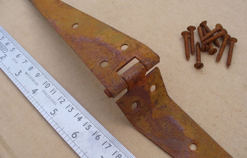 RUSTIC IRON PENNY END HINGE CRANKED HINGE 7" FOR BLANKET BOX / CHEST eBay