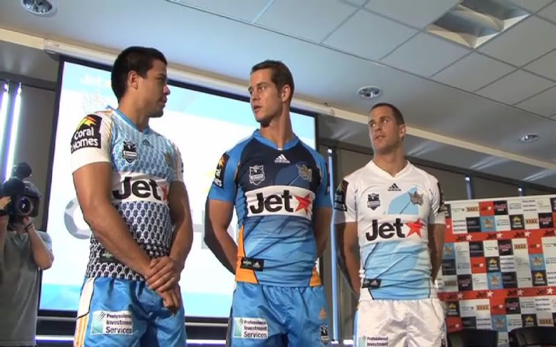 gold coast titans jersey 2010. a look at the new jerseys,
