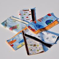 *Boyish Summer Travels*  6 pack Knit/Cotton Velour Wipes