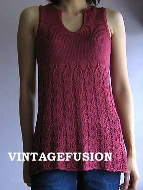 silk blend knitted tunic