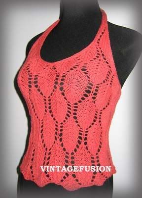fitted stylish hand knit halter top