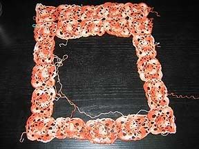 hand crochet square collar motifs joined
