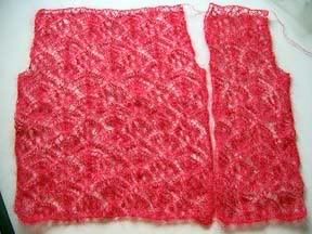 mohair red lace knit