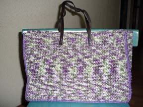 variegated boxy crochet bag