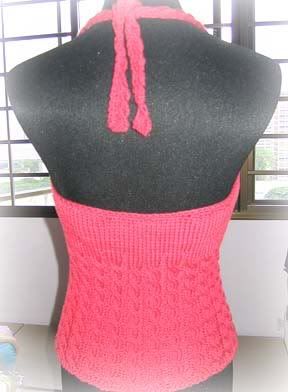 hand knit Top soft cable summer halter