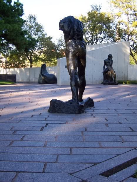 Rodin's *Man Walking* in front of *Adam*