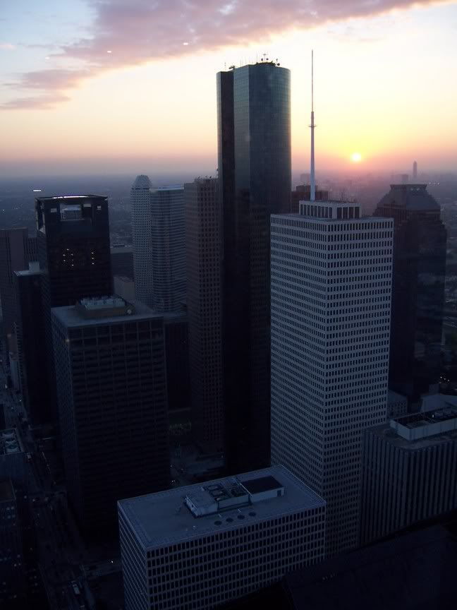 Sunset over Houston, seen from 60 stories high