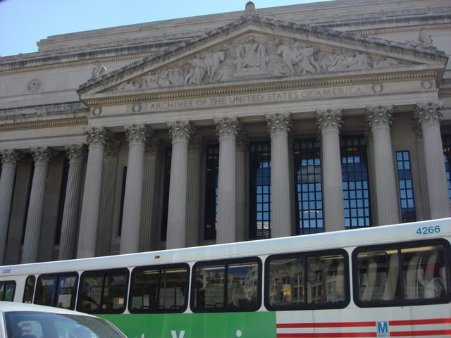 National Archives - wish that bus had moved!