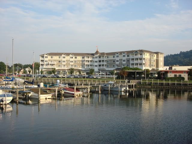 View of Harbor Hotel from Seneca Lake