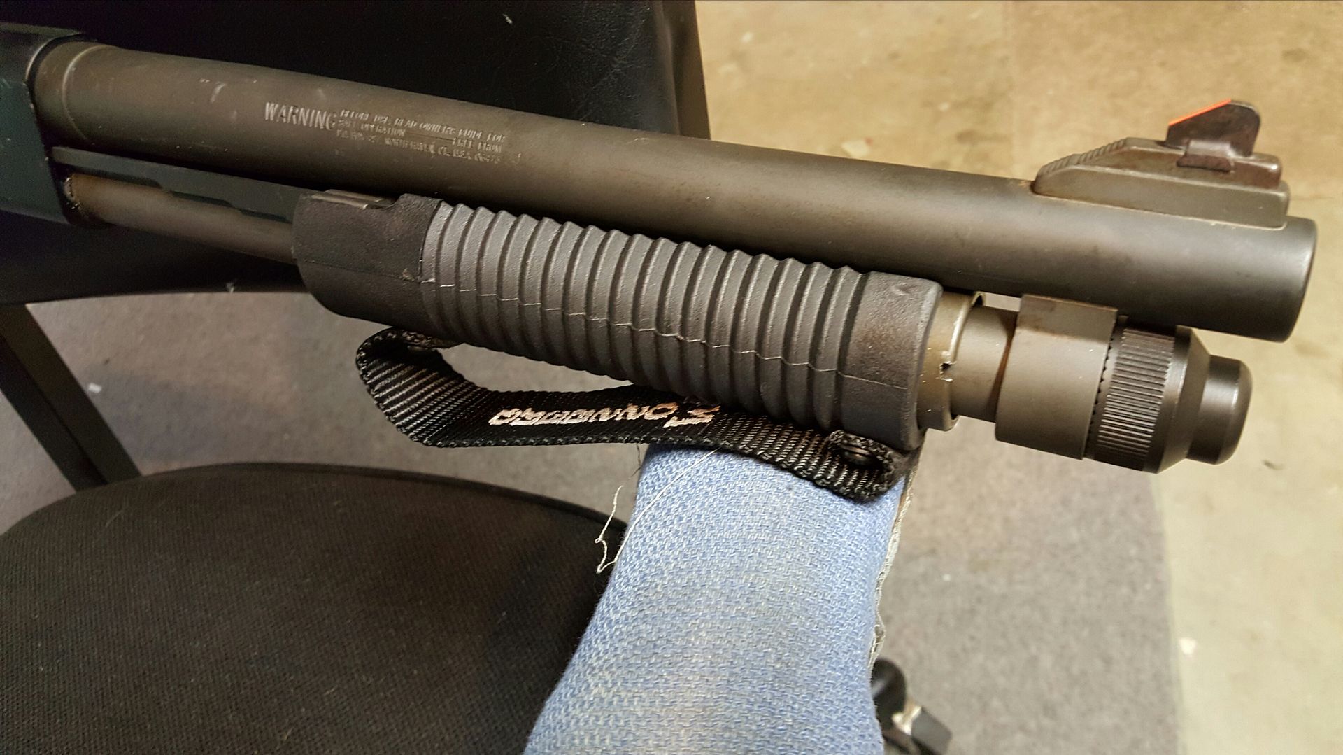 Mossberg 590 Short Barrel Shotgun Forend Conversion With Strap From A 