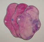 Hand dyed OC/BV fleece-backed momma cloth pad set<BR>FREE shipping!