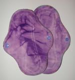 Hand dyed OC/BV fleece-backed momma cloth<BR>Set of 2 pads