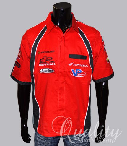 Honda racing black red pit crew shirt #6