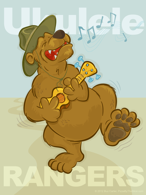 Ukulele Rangers, dancing bear with ukulele