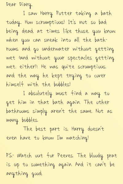 harry potter diary entry