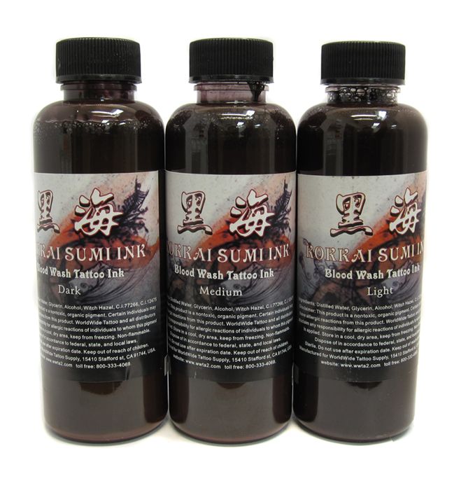 (Qty-1) BIG 4-oz Bottle of Kokkai Sumi Blood Wash Ink (Dark Blend)