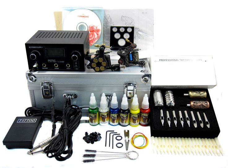 Tattoo Starter Kit #3 -2 Machine- -Digital Double Out Put Power Supply-