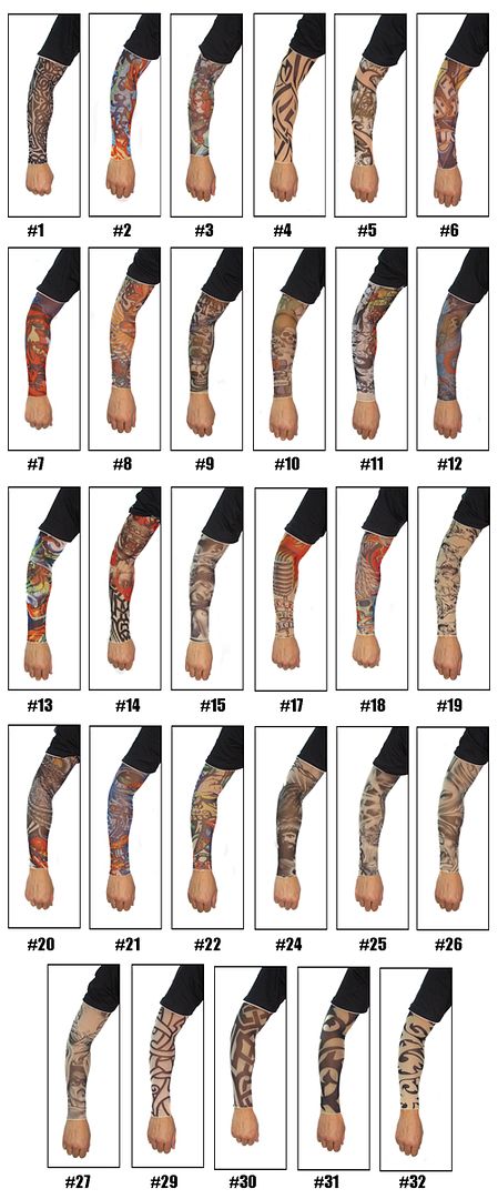  Qty2 Tattoo Arm Sleeve of your Choice Pick from the List Above 