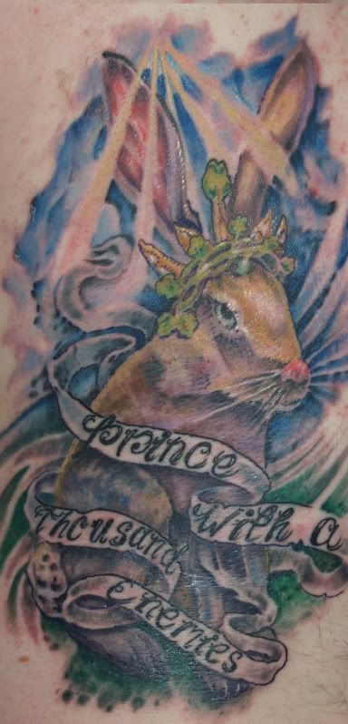 grim reapertattoo rabbit tattoo I got a chance to do some more work on my 