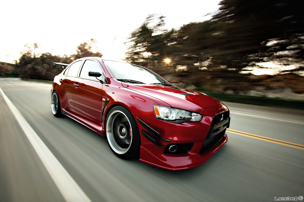 This Evo X is sick killer fitment and a very aggressive look with the