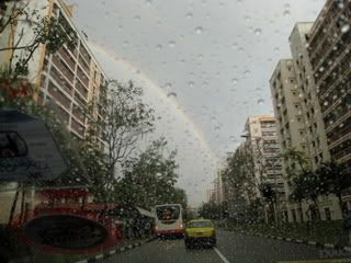 A long band of rainbow...