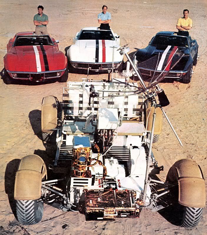 Apollo 15 Crew and their Corvettes