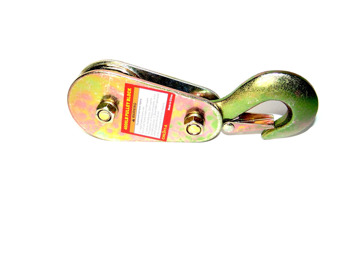 4000lb 3/8" Lifting Pulley Winch Hoist Block Hook W/ Safety Clip for 9.5mm Cable eBay