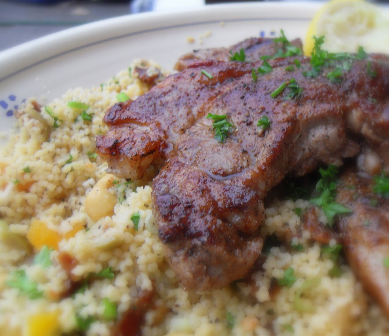 The English Kitchen Spiced Lamb Steaks with a Warm Moroccan Couscous Salad