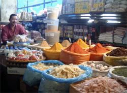 the dried herbs seller at aceh central market