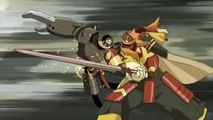 Kikuchiyo letting off some steam in Samurai 7