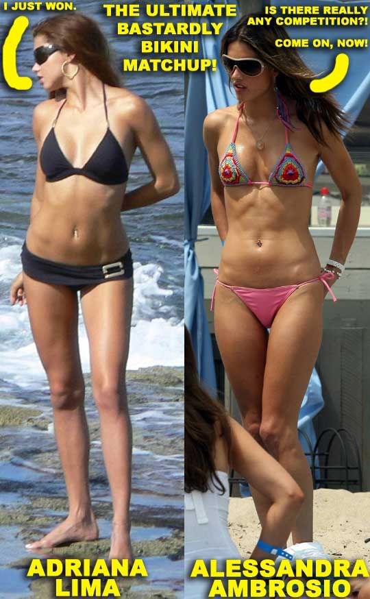 Adriana Lima vs Alessandra Ambrosio Bastardly Sexy Bikini Matchup