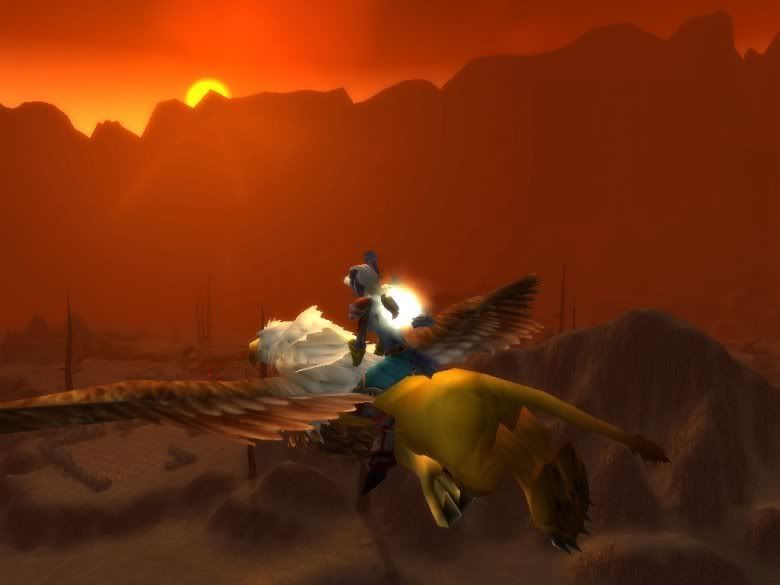 Every day should end with a gryphon ride into the sunset
