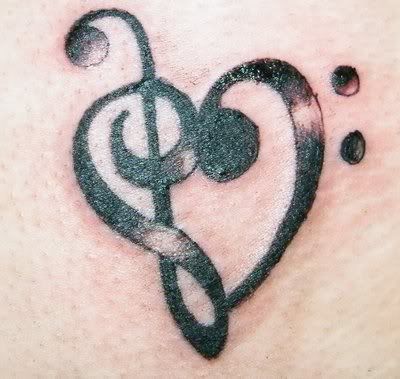 Music Note Tattoos on Peace Love Music