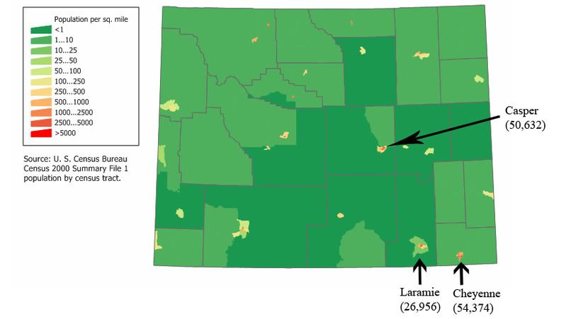 map of wyoming cities. the following three cities