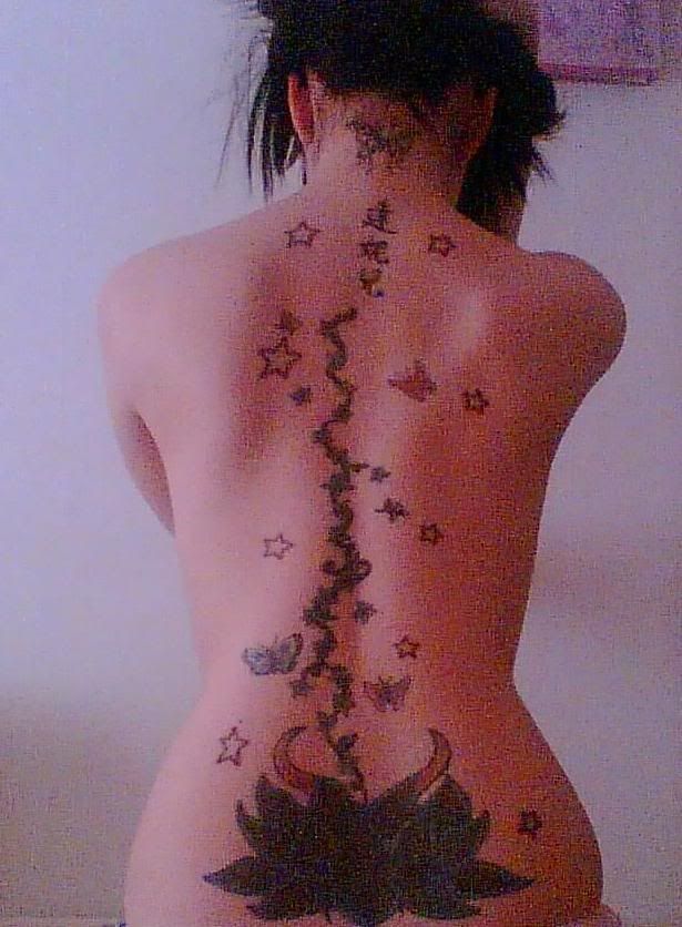Flower Gallery in Back Body Girl Tattoos