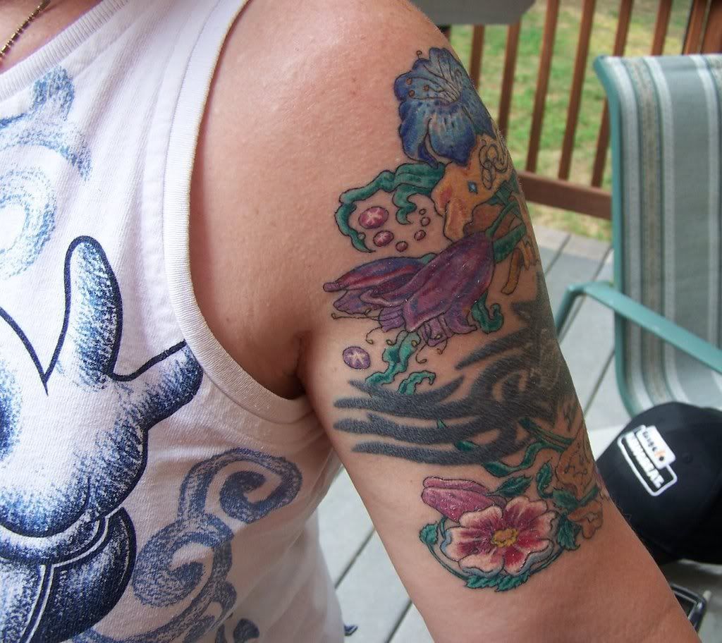 Flower Temporary Arm Tattoos Design 