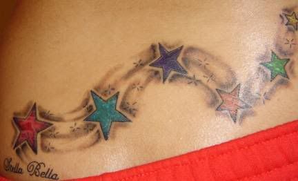 Star Tattoo Gallery in Lower Back Body Teen Girls